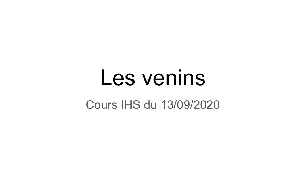 Les venins de Serpent 1 Les venins de Serpent