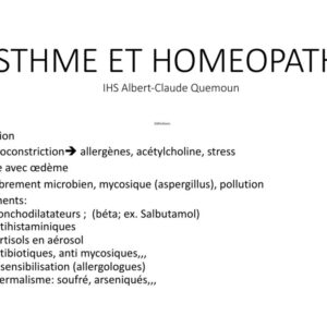 Asthme et homéopathie