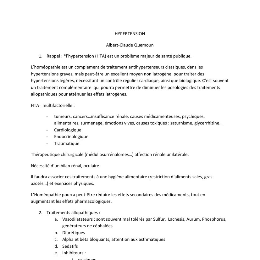 Hypertension partie I 1 Hypertension partie I