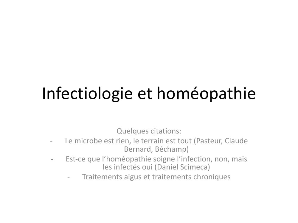 Infections froides et chroniques 1 Infections froides et chroniques