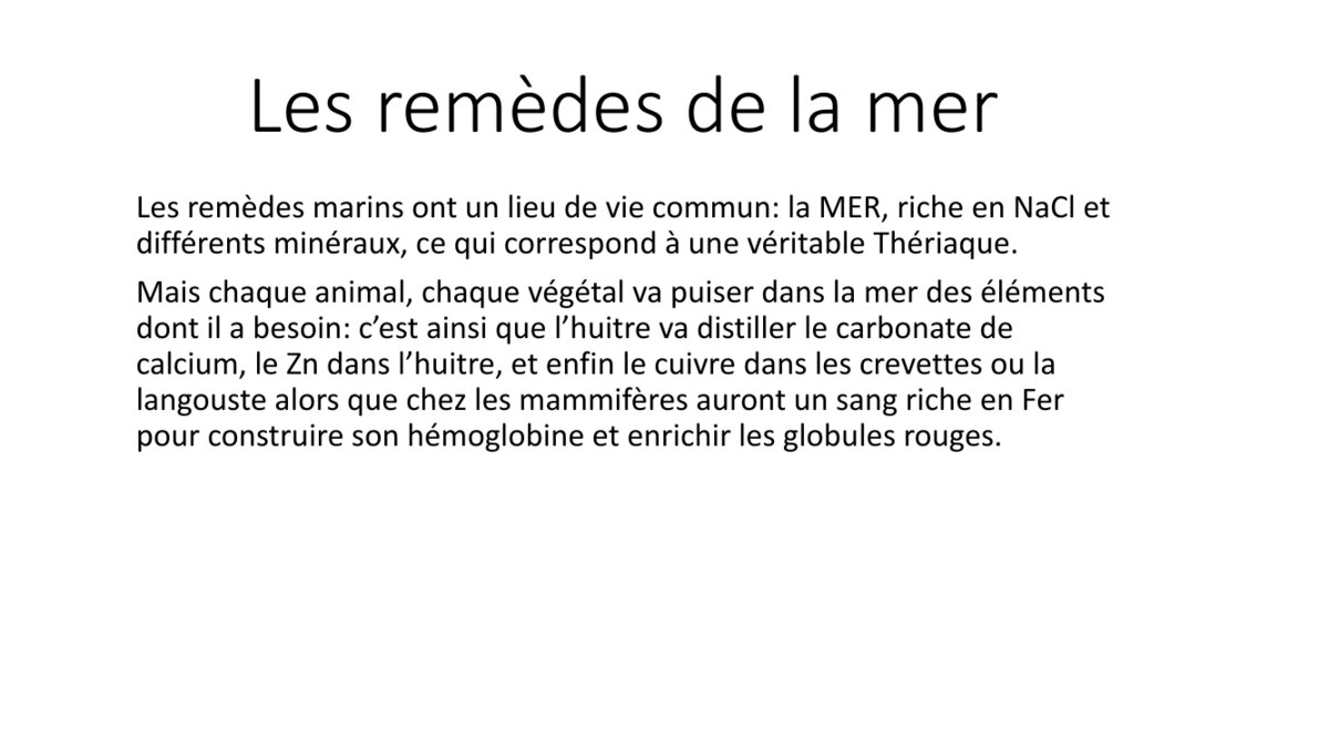 Remèdes marins (2/2) 1 Remèdes marins (2/2)