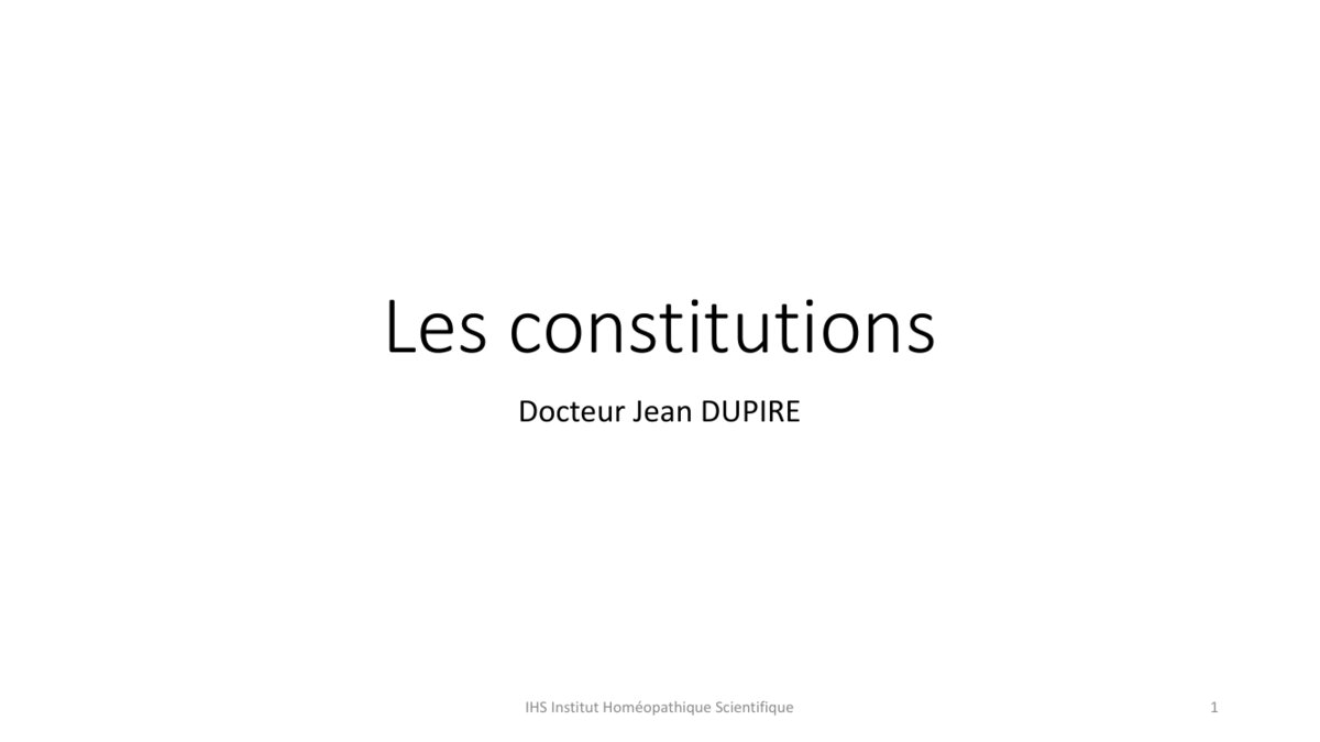 Les constitutions 1 Les constitutions