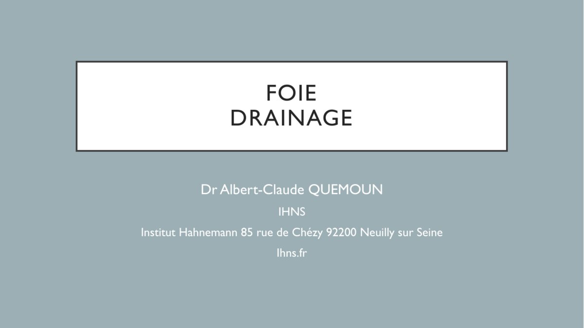 Foie, drainage 1 Foie, drainage